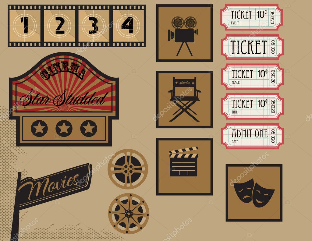 ビンテージ映画 ストックベクター C Lanan ビンテージ映画 ストックベクター C Lanan