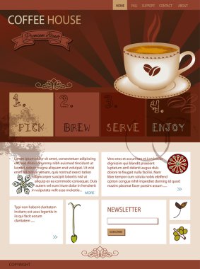 Web Site Template for a Coffee Shop clipart