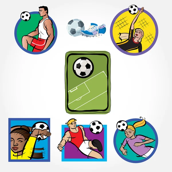 Juego de fútbol icono — Vector de stock