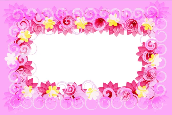 Rosa romántica flores de la tarjeta, abstracción vector — Vector de stock