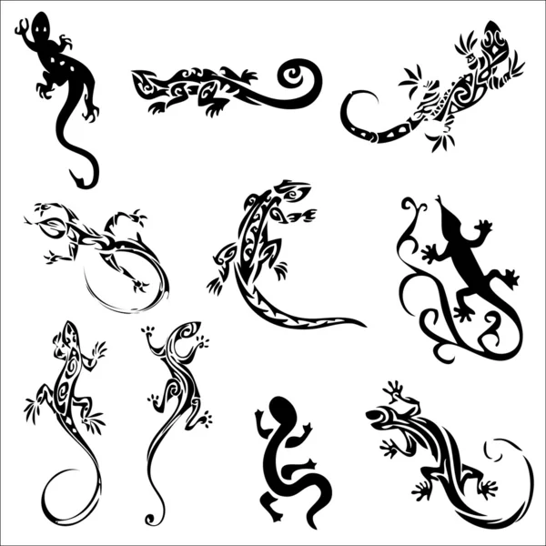 Lizards-tattoo — Stock Vector