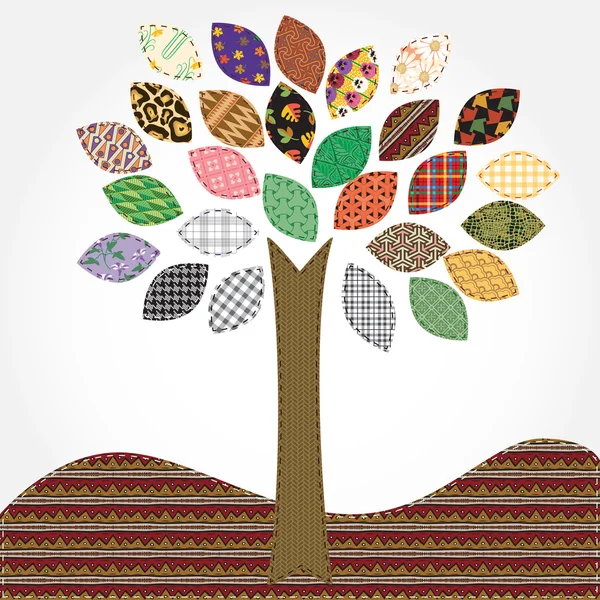 Tree - needlework stylization — Stock Vector