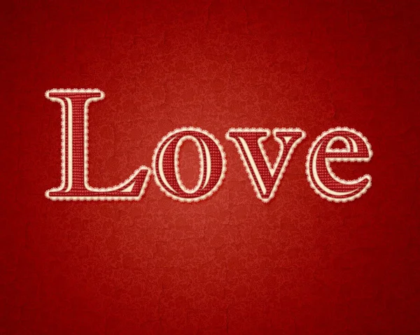 Le texte - Amour - sur fond rouge — Image vectorielle