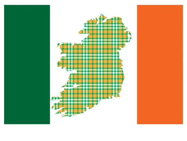 Flag of Ireland with the island image — Stock Vector