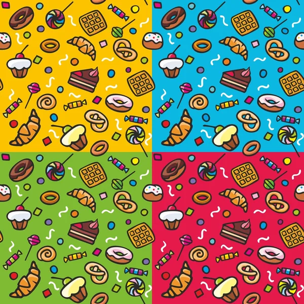 Seamless pattern: Sweets — Stock Vector