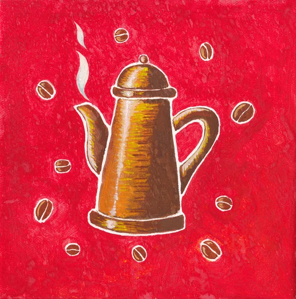 Copper coffee pot — Stock Photo, Image