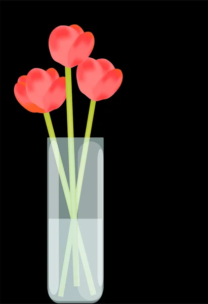 Achtergrond met rode bloemen — Stockvector