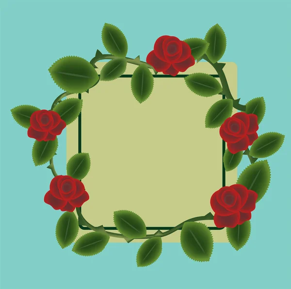 Cadre roses — Image vectorielle