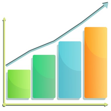 Graph with growth arrow clipart