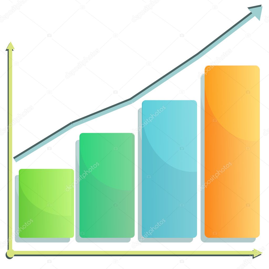 Graph with growth arrow