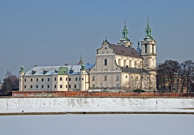 Skalka Sanctuary in winter, Krakow, Poland clipart