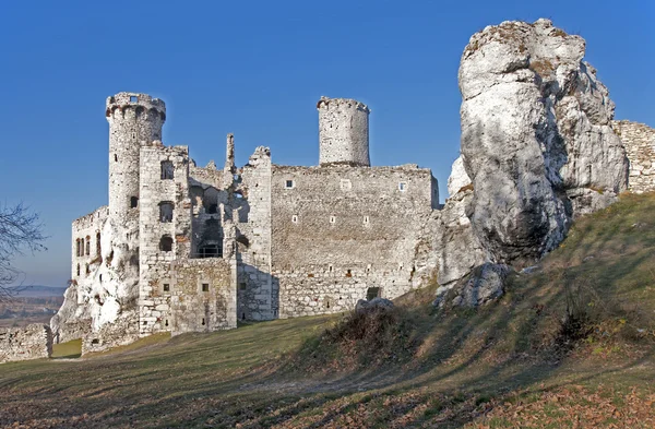 Ruiny zamku w ogrodzieniec, Polska — Zdjęcie stockowe