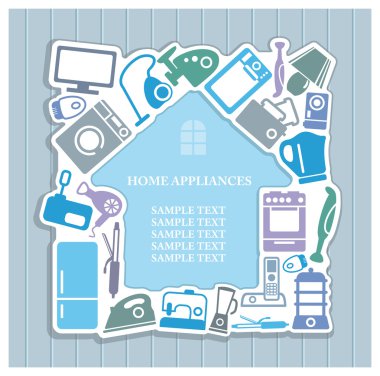 Background on home appliances theme clipart