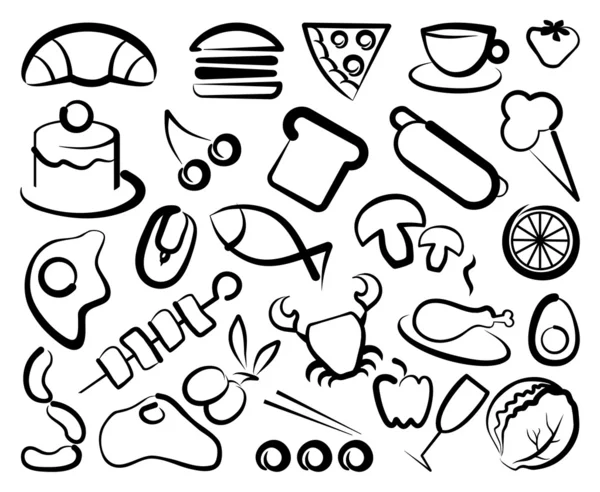 Simple icons of food — Stock Vector