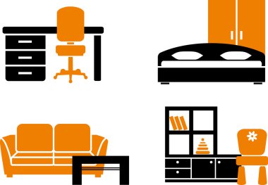 Furniture icons clipart