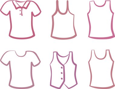 Silhouettes of shirts clipart