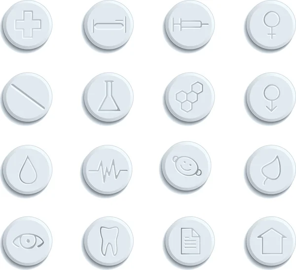 Iconos de atención médica y farmacéutica — Vector de stock