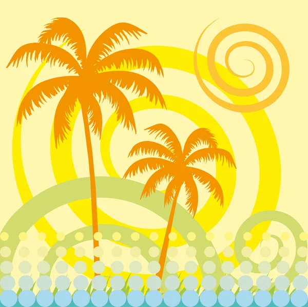Palma tropicale — Vettoriale Stock