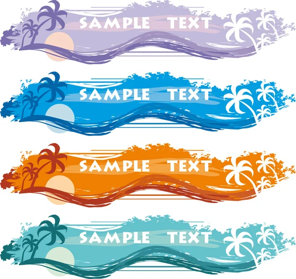 Bannière tropicale — Image vectorielle