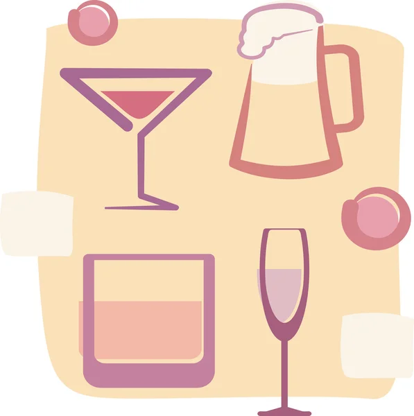Ilustración de bebidas — Vector de stock