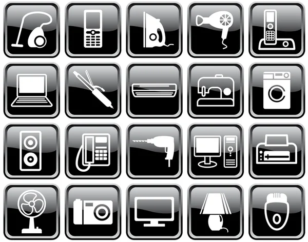 Ensemble d'icônes d'appareils électroménagers — Image vectorielle