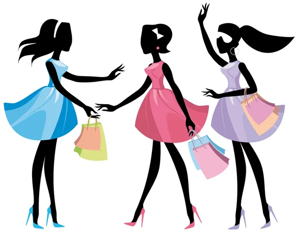Dame shopping — Image vectorielle