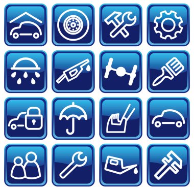 Cars and spare parts clipart