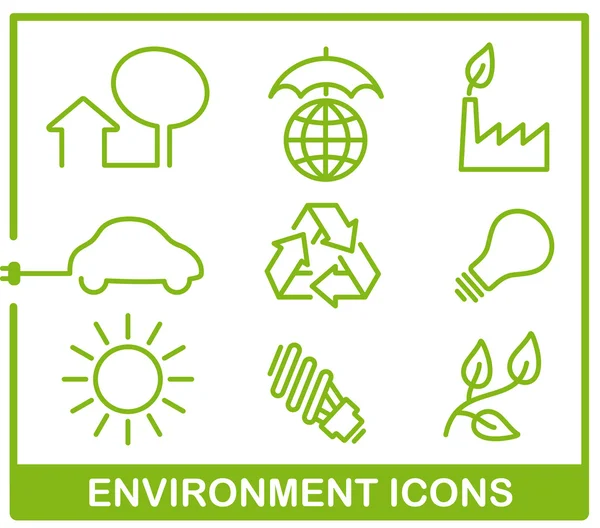 Icônes de protection de l'environnement — Image vectorielle