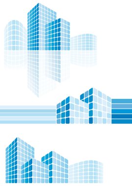 Modern city buildings clipart