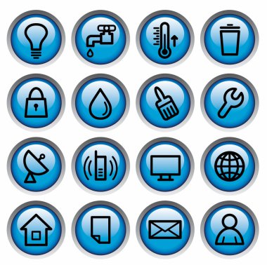 Utilities buttons clipart