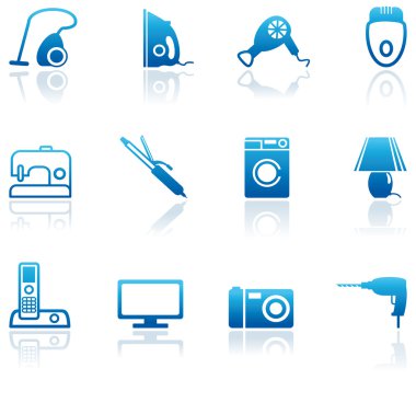 Home appliances icons clipart