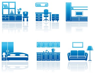 Furniture icon set. clipart