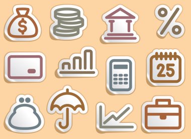 Finans ve bankacılık Icons set