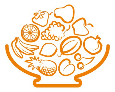 Vase with fruit clipart