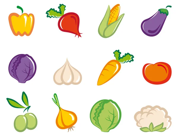 ผักและผลไม้ — ภาพเวกเตอร์สต็อก