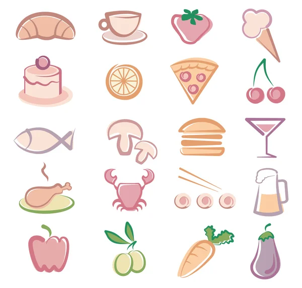Potraviny ikony — Stockový vektor