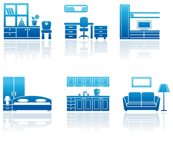 Furniture icon set. — Stock Vector