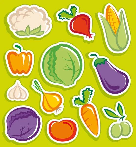 蔬菜贴纸 — 图库矢量图片