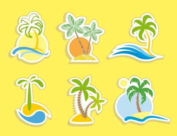 Tropische stickers — Stockvector
