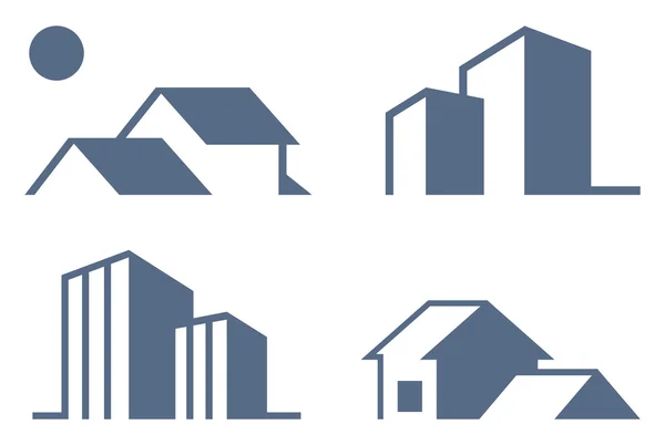 Simboli immobiliari — Vettoriale Stock