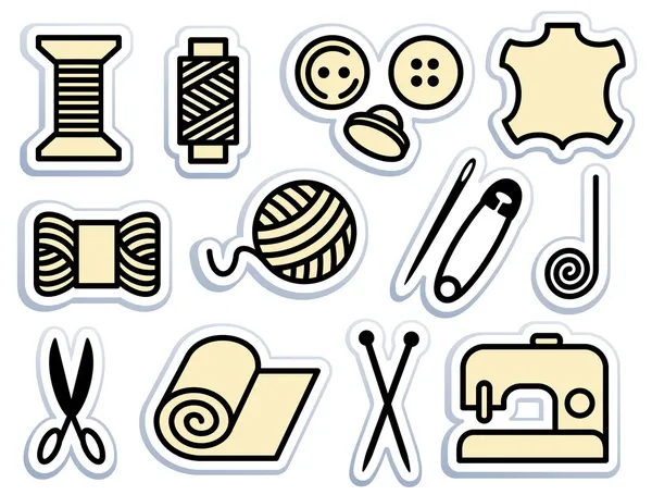 Sewing and needlework icons — Stock Vector