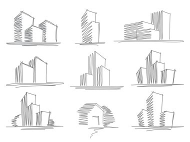 Sketches of buildings