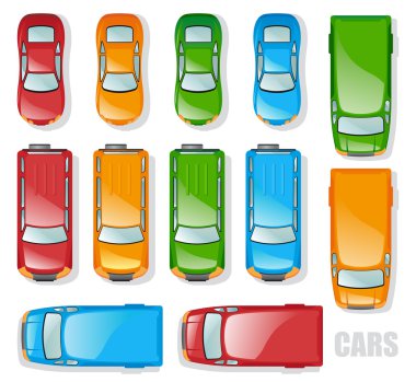 Cars and minibuses clipart