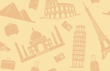 Travel seamless background clipart