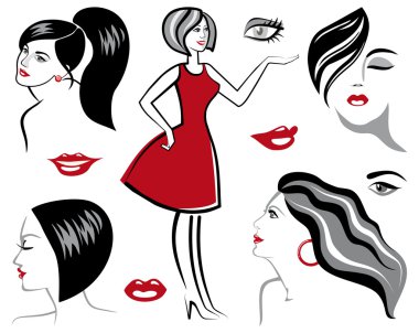 Sketches of women clipart