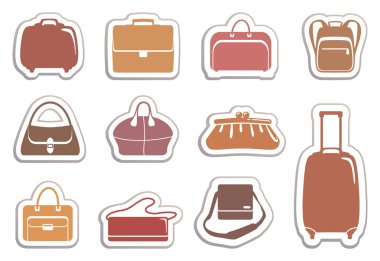 Bags and suitcases stickers clipart