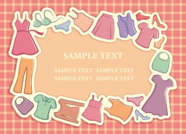 Lady's clothes in the form of a framework clipart