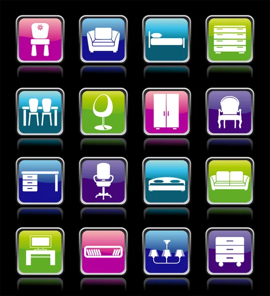 Set of furniture icons. — Stock Vector