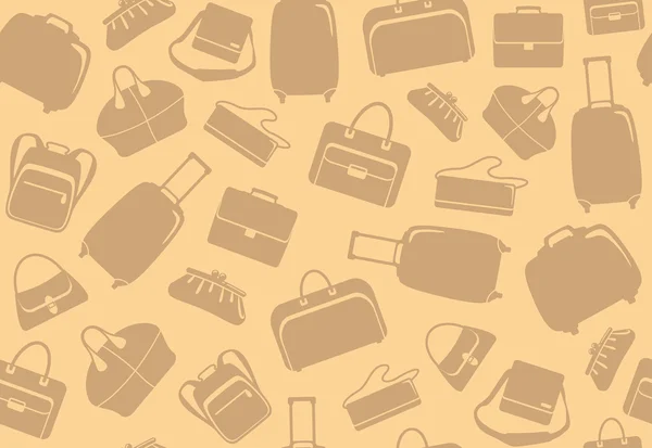 Hintergrund aus Taschen und Koffern — Stockvektor
