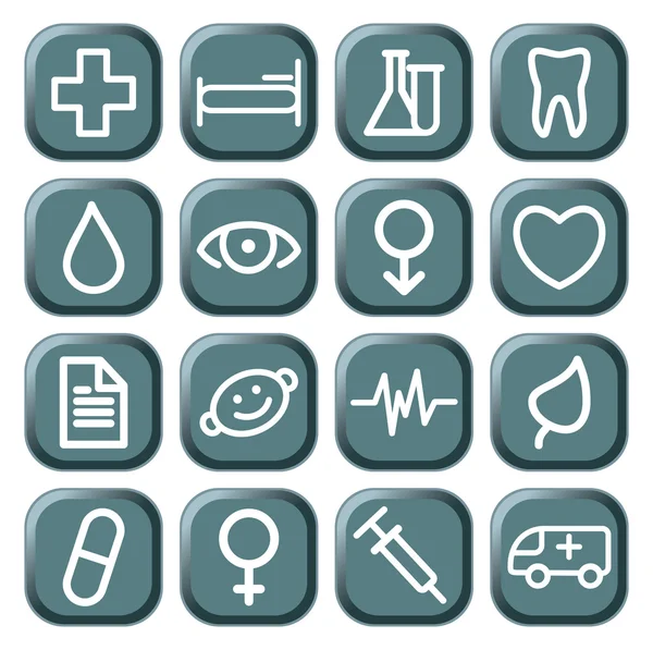 Buttons with medical symbols — Stock Vector